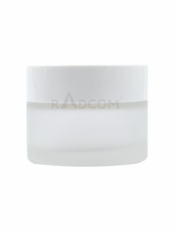 50Gm Glass Jar - Frosted-With Plastic White Cap With Inner Lid